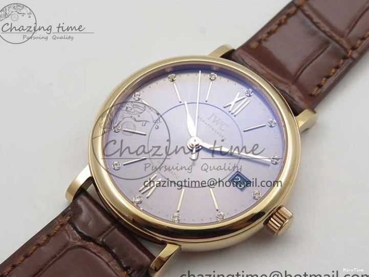 MIROTIME 0313 Portofino 37mm RG V7F 1:1 Best Edition Gray Dial on Deep Brown Leather Strap A SunProtective 7090